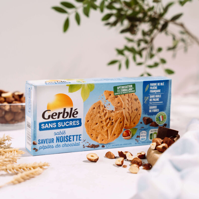 Gerblé smilšu cepumi ar lazdu riekstu un šokolādes garšu bez cukura 132g - Image 2