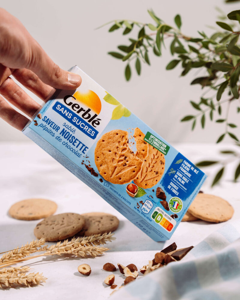 Gerblé smilšu cepumi ar lazdu riekstu un šokolādes garšu bez cukura 132g - Image 3